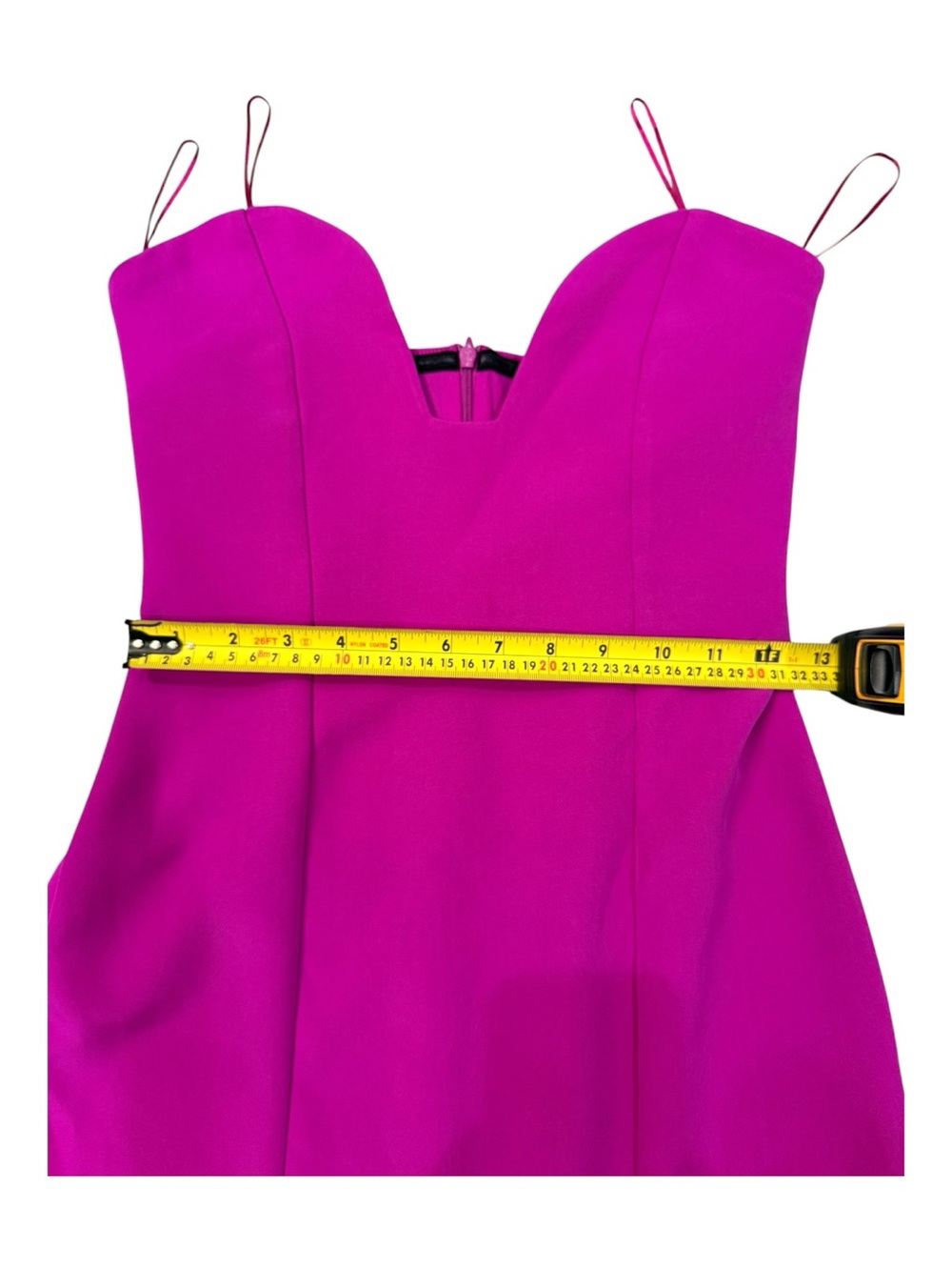 Zara Strapless Plunge Neck Fuchsia Sheath Dress - Picture 3 of 6